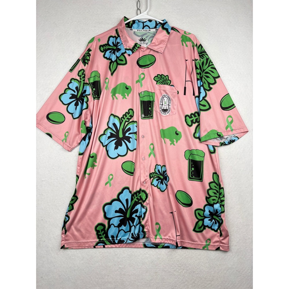 Paladin Button Up Shirt Mens 5XL Novelty Print Short‎ Sleeve